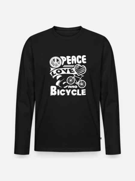 Bicycle Peace Love Bicycle - Men's Premium Organic Long Sleeve Shirt - black