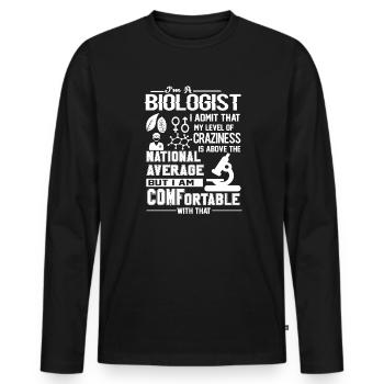 Biologist I am A Biologist - Men's Premium Organic Long Sleeve Shirt - black - Front - Nico (187cm)
