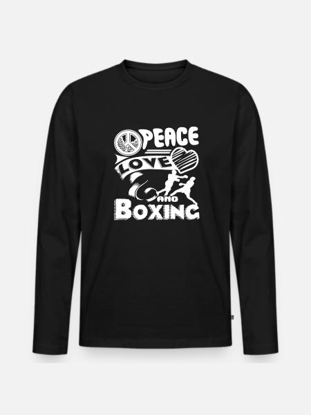 Boxing Peace Love Boxing - Men's Premium Organic Long Sleeve Shirt - black