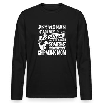 Chipmunk Proud To Be Chipmunk Mom - Men's Premium Organic Long Sleeve Shirt - black - Front - Nico (187cm)
