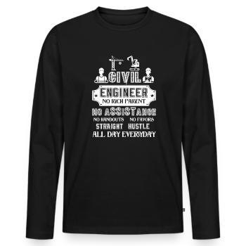 Civil Engineer Proud Civil Engineer - Men's Premium Organic Long Sleeve Shirt - black - Front - Nico (187cm)
