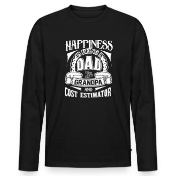 Cost Estimator Dad Grandpa And Cost Estimator - Men's Premium Organic Long Sleeve Shirt - black - Front - Nico (187cm)