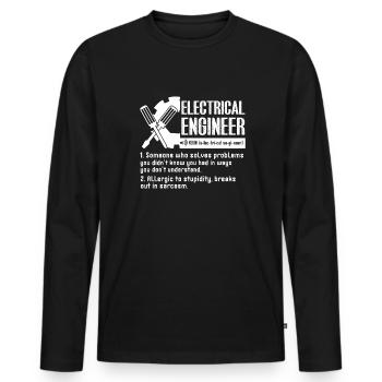 Electrical Engineer Definition - Men's Premium Organic Long Sleeve Shirt - black - Front - Nico (187cm)