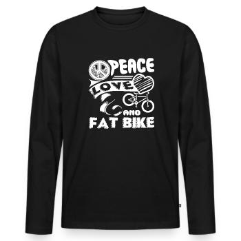 Fat Bike Peace Love Fat Bike - Men's Premium Organic Long Sleeve Shirt - black - Front - Nico (187cm)
