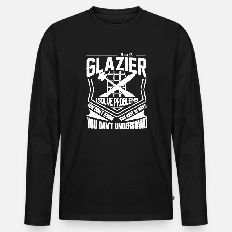 Glazier I Solve Problems - Men's Premium Organic Long Sleeve Shirt - black