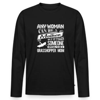 Grasshopper Proud To Be Grasshopper Mom - Men's Premium Organic Long Sleeve Shirt - black - Front - Nico (187cm)