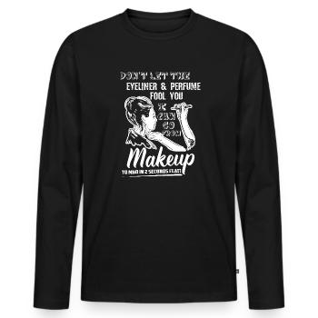Makeup Artist Funny Makeup Artist - Men's Premium Organic Long Sleeve Shirt - black - Front - Nico (187cm)