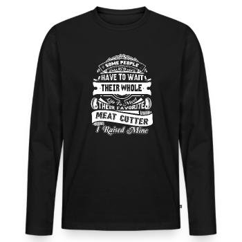 Meat Cutter Proud Meat Cutter Parent - Men's Premium Organic Long Sleeve Shirt - black - Front - Nico (187cm)