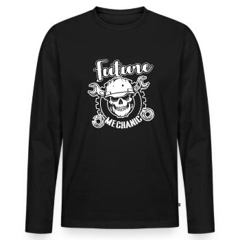 Mechanic Future Mechanic - Men's Premium Organic Long Sleeve Shirt - black - Front - Nico (187cm)