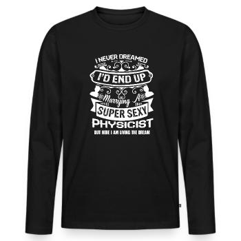 Physicist Marrying A Physicist - Men's Premium Organic Long Sleeve Shirt - black - Front - Nico (187cm)