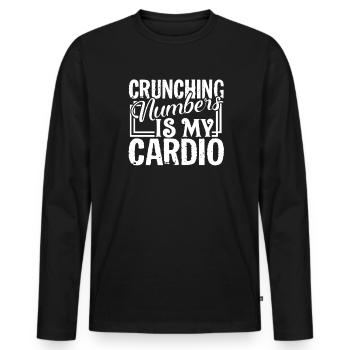 Accountant Crunching Numbers Is My Cardio - Men's Premium Organic Long Sleeve Shirt - black - Front - Nico (187cm)