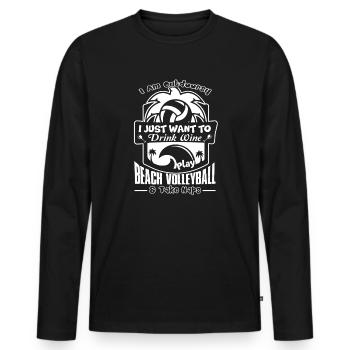 Beach Volleyball Play Beach Volleyball - Men's Premium Organic Long Sleeve Shirt - black - Front - Nico (187cm)