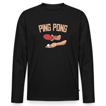 Servir Table Tennis Ball Joueur de Tennis de Table Ping - T-shirt manches longues Premium bio Homme - noir - Devant - Nico (187cm)