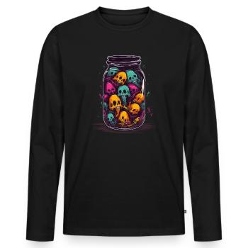 Geist im Glas Geister Horror Totenkopf Seelen - Männer Premium Bio Langarmshirt - Schwarz - Vorne - Nico (187cm)