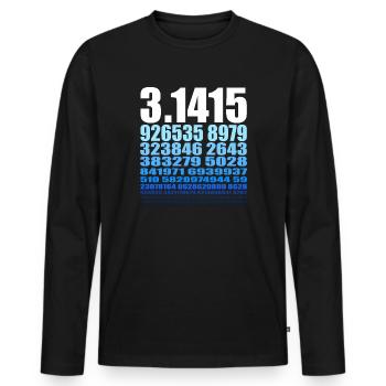 Mathematician pi number math nerd gift - Men's Premium Organic Long Sleeve Shirt - black - Front - Nico (187cm)