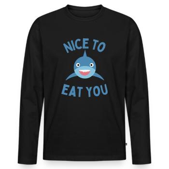 nice to eat you - T-shirt manches longues Premium bio Homme - noir - Devant - Nico (187cm)