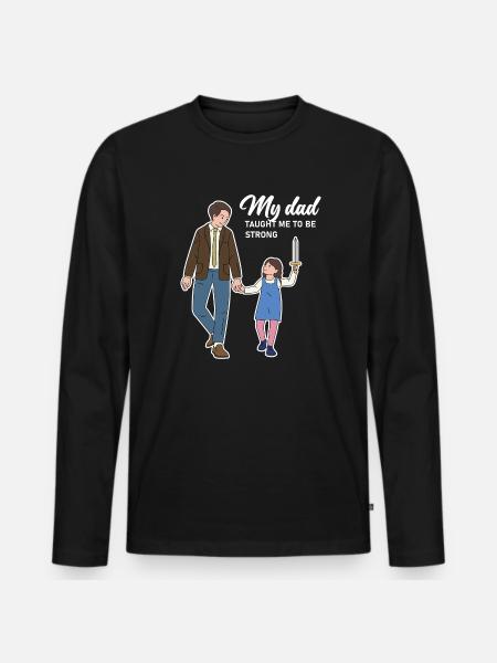 Father's Day Girl Design - Men's Premium Organic Long Sleeve Shirt - black