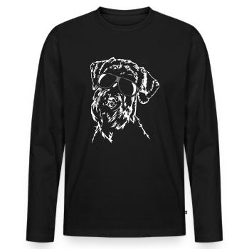 GEANT SCHNAUZER portrait cool Wilsigns - T-shirt manches longues Premium bio Homme - noir - Devant - Nico (187cm)