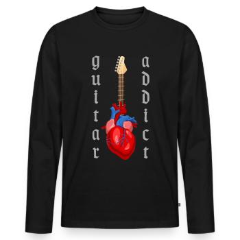 | addicted to guitars Guitar, Music, Music School - Men's Premium Organic Long Sleeve Shirt - black - Front - Nico (187cm)