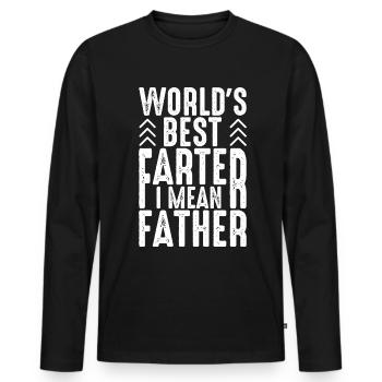 Dad Fathers Day Daddy Papa Funny Father´s Day - Men's Premium Organic Long Sleeve Shirt - black - Front - Nico (187cm)