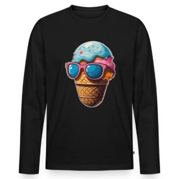 Popsicles avec lunettes de soleil - Style d’été cool - T-shirt manches longues Premium bio Homme - noir - Devant - Nico (187cm)