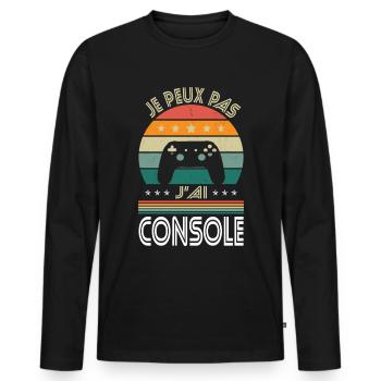 I Can't I Have Console - Gamer Gift Idea - Men's Premium Organic Long Sleeve Shirt - black - Front - Nico (187cm)