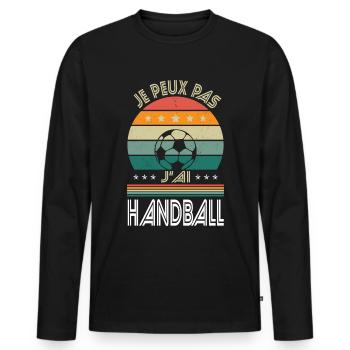 I Can't I Have Handball - Gift Idea - Men's Premium Organic Long Sleeve Shirt - black - Front - Nico (187cm)