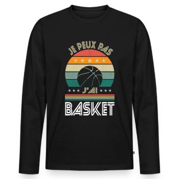 I Can't I Have Basketball - Basketball Gift Idea - Men's Premium Organic Long Sleeve Shirt - black - Front - Nico (187cm)