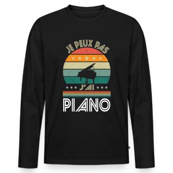 I Can't I Have Piano - Pianist Geschenkidee - Männer Premium Bio Langarmshirt - Schwarz - Vorne - Nico (187cm)