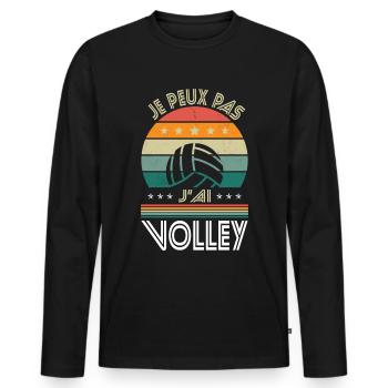 I Can't I Have Volleyball - Volleyball Gift Idea - Men's Premium Organic Long Sleeve Shirt - black - Front - Nico (187cm)