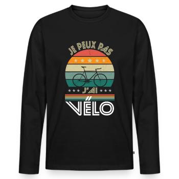 I Can't I Have Bike - Fahrrad-Geschenkidee - Männer Premium Bio Langarmshirt - Schwarz - Vorne - Nico (187cm)