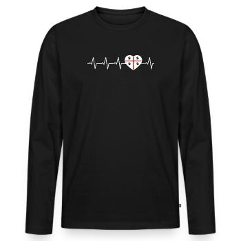 Sardinia ekg heart - Men's Premium Organic Long Sleeve Shirt - black - Front - Nico (187cm)