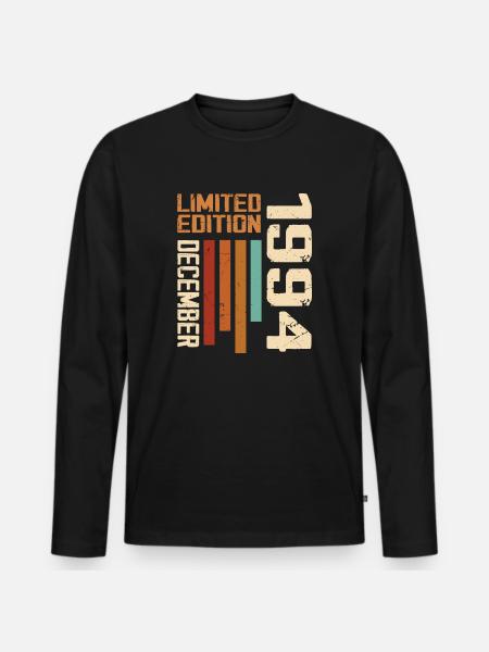 December 1994 - 1994 December - Men's Premium Organic Long Sleeve Shirt - black
