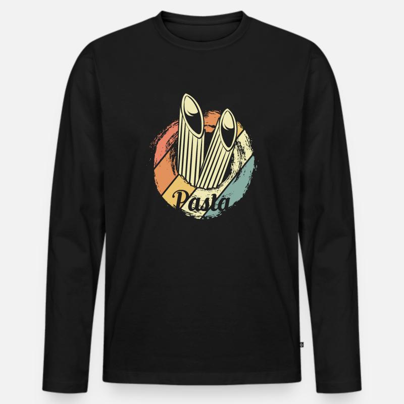 Pasta - Männer Premium Bio Langarmshirt - Schwarz