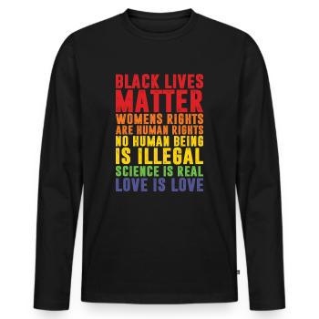 Black Lives Matter - Men's Premium Organic Long Sleeve Shirt - black - Front - Nico (187cm)