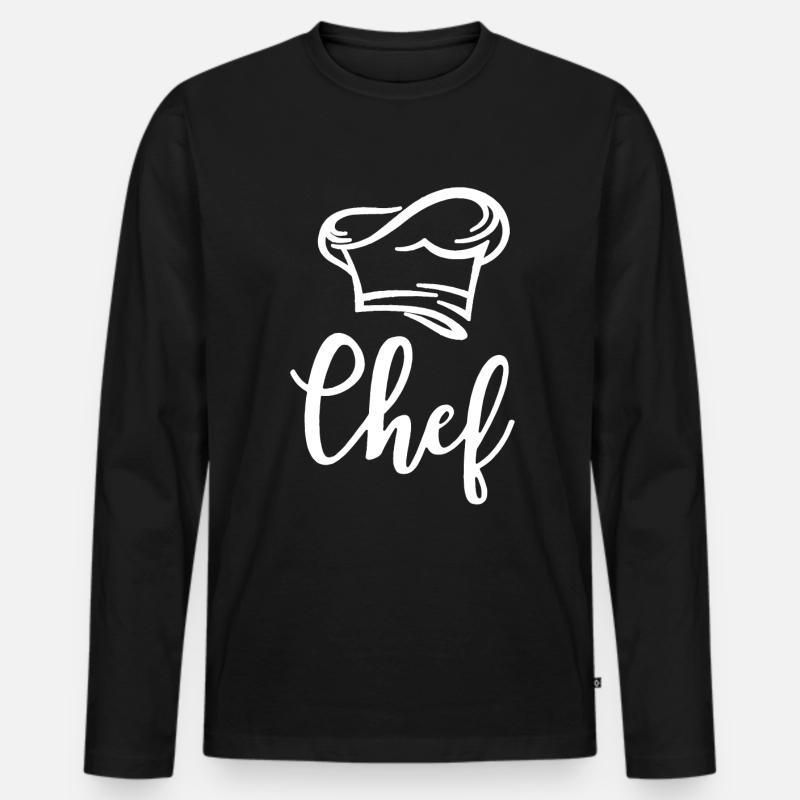 Chef Koch Küchenchef - Männer Premium Bio Langarmshirt - Schwarz
