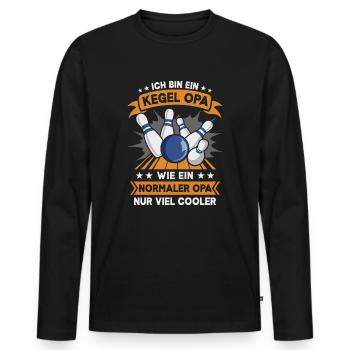 Kegeln Kegler Kegel Opa Kegelbahn Kegeltour - Männer Premium Bio Langarmshirt - Schwarz - Vorne - Nico (187cm)