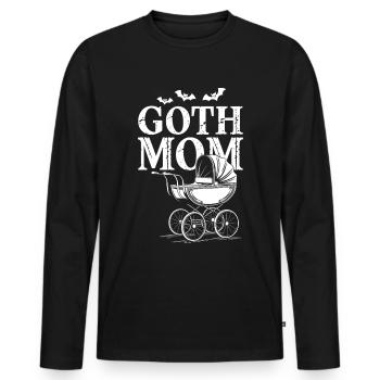 Maman gothique ! Alt Esthétique Goth Maman Emo - T-shirt manches longues Premium bio Homme - noir - Devant - Nico (187cm)
