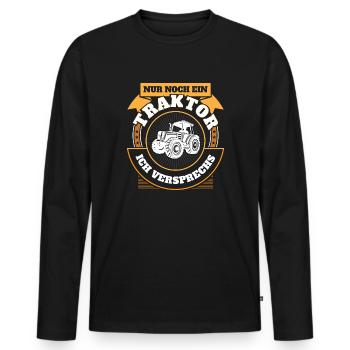 Landwirt Landwirtschaft Bauernhof Herren Shirt - Männer Premium Bio Langarmshirt - Schwarz - Vorne - Nico (187cm)