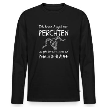 Percht Krampus Perchtenlauf Shirt Geschenk - Männer Premium Bio Langarmshirt - Schwarz - Vorne - Nico (187cm)