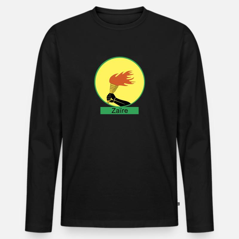 Zaire 1 - Männer Premium Bio Langarmshirt - Schwarz