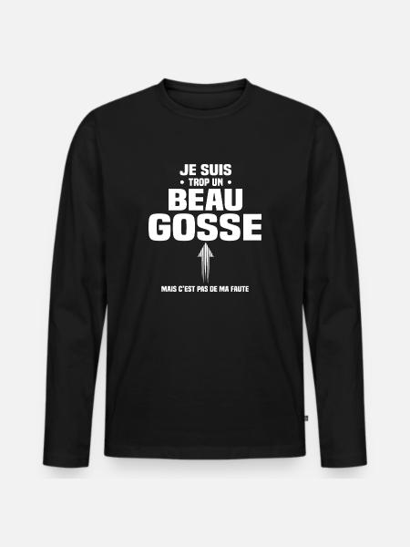 beau gosse - T-shirt manches longues Premium bio Homme - noir