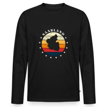 Design vintage de la Sarre - T-shirt manches longues Premium bio Homme - noir - Devant - Nico (187cm)