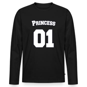 Princess 01 Geschenk für Ehepartner und Liebespaar - Männer Premium Bio Langarmshirt - Schwarz - Vorne - Nico (187cm)