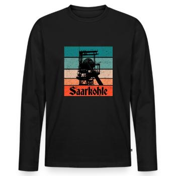 Saarkohle Zeche Saarland Kumpel - Männer Premium Bio Langarmshirt - Schwarz - Vorne - Nico (187cm)