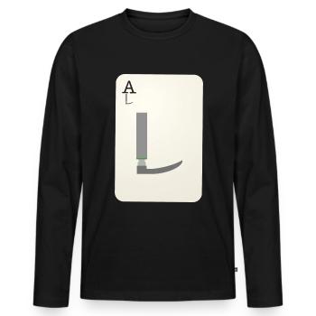 Anesthesiologist Playing Card Doctors Ambulance Service - Men's Premium Organic Long Sleeve Shirt - black - Front - Nico (187cm)