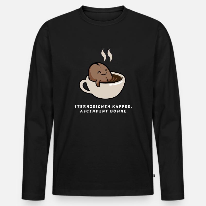 Sternzeichen Kaffee, Aszendent Bohne - Männer Premium Bio Langarmshirt - Schwarz
