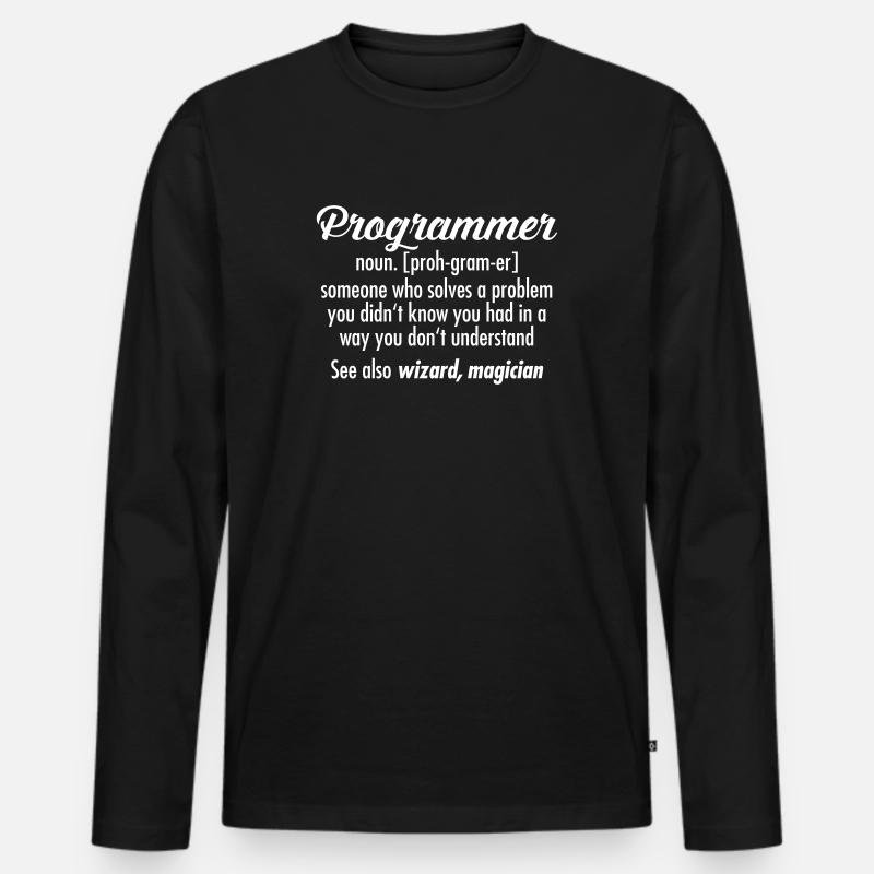 Programmer - Definition - Männer Premium Bio Langarmshirt - Schwarz