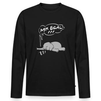 Mir egal Elefant Ingnorant Nein Nö Chef - Männer Premium Bio Langarmshirt - Schwarz - Vorne - Nico (187cm)