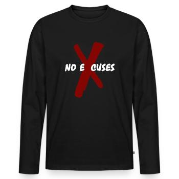 Rise above the Excuses - Men's Premium Organic Long Sleeve Shirt - black - Front - Nico (187cm)